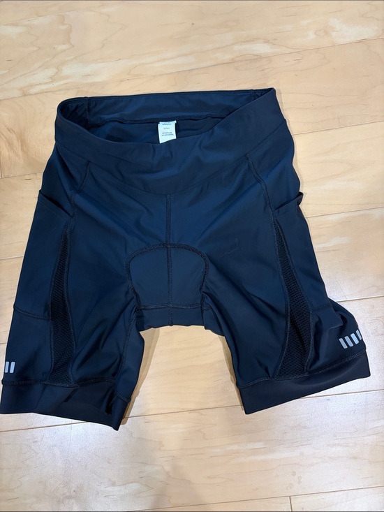 Healthyoga Pants - Black Padded Cycling Shorts with Side Pockets Size Large  Healthyoga